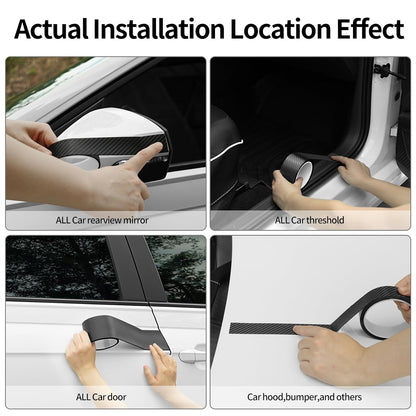 Matte Carbon Fiber Car Door Sill Protector Tape encalife