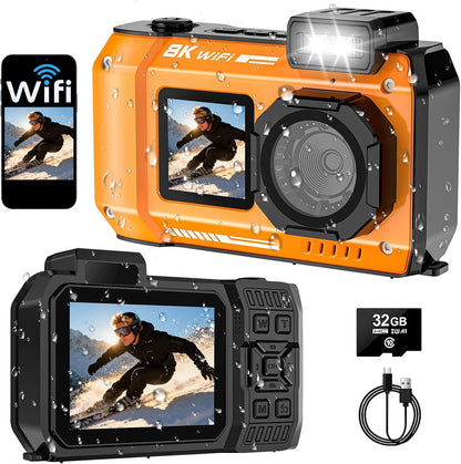 8K 70MP Waterproof Digital Camera With WiFi encalife