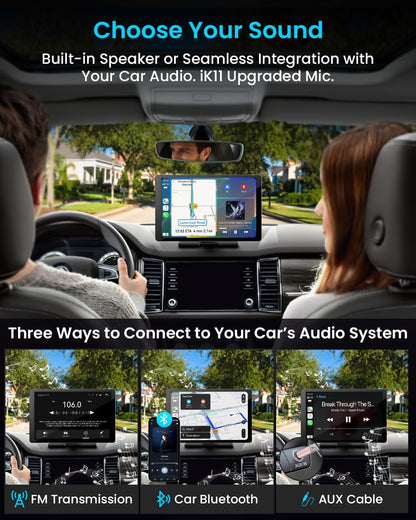 11 Inch Wireless Carplay Screen With Dash Camera encalife