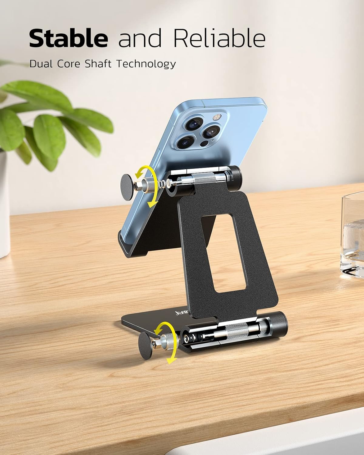 Mobile Stand Dual Folding Aluminum Phone Holder Cradle encalife