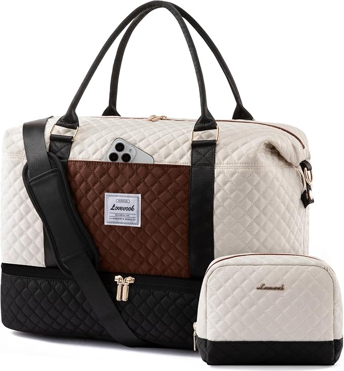 Women’s Weekender Bag with Shoe Compartment | Carry on luggage encalife