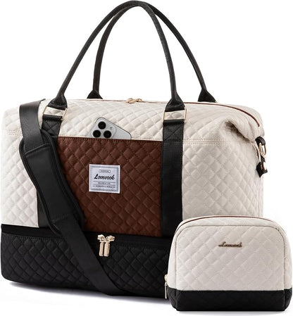 Women’s Weekender Bag with Shoe Compartment | Carry on luggage encalife