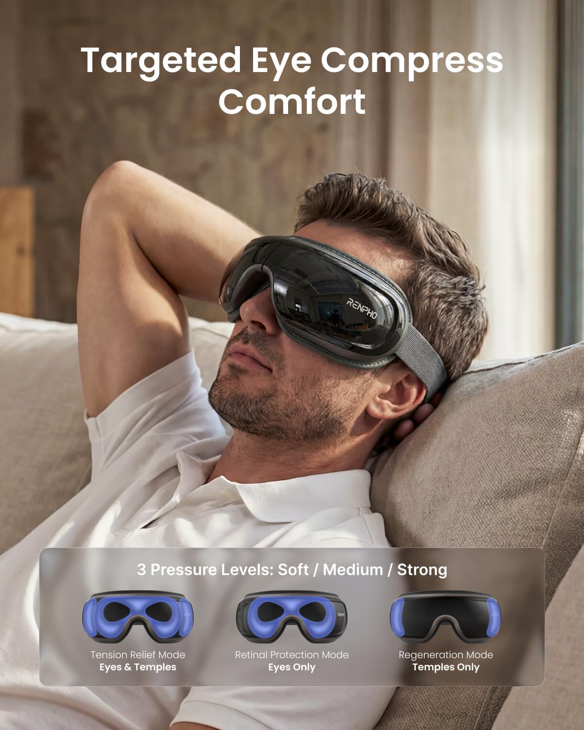 Eye Massager With Heat Cooling Voice Control encalife