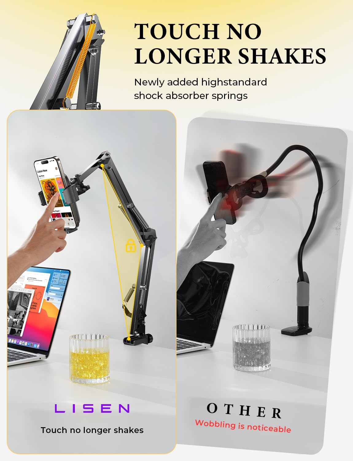 Flexible Gooseneck Mobile Stand For Bed And Desk encalife