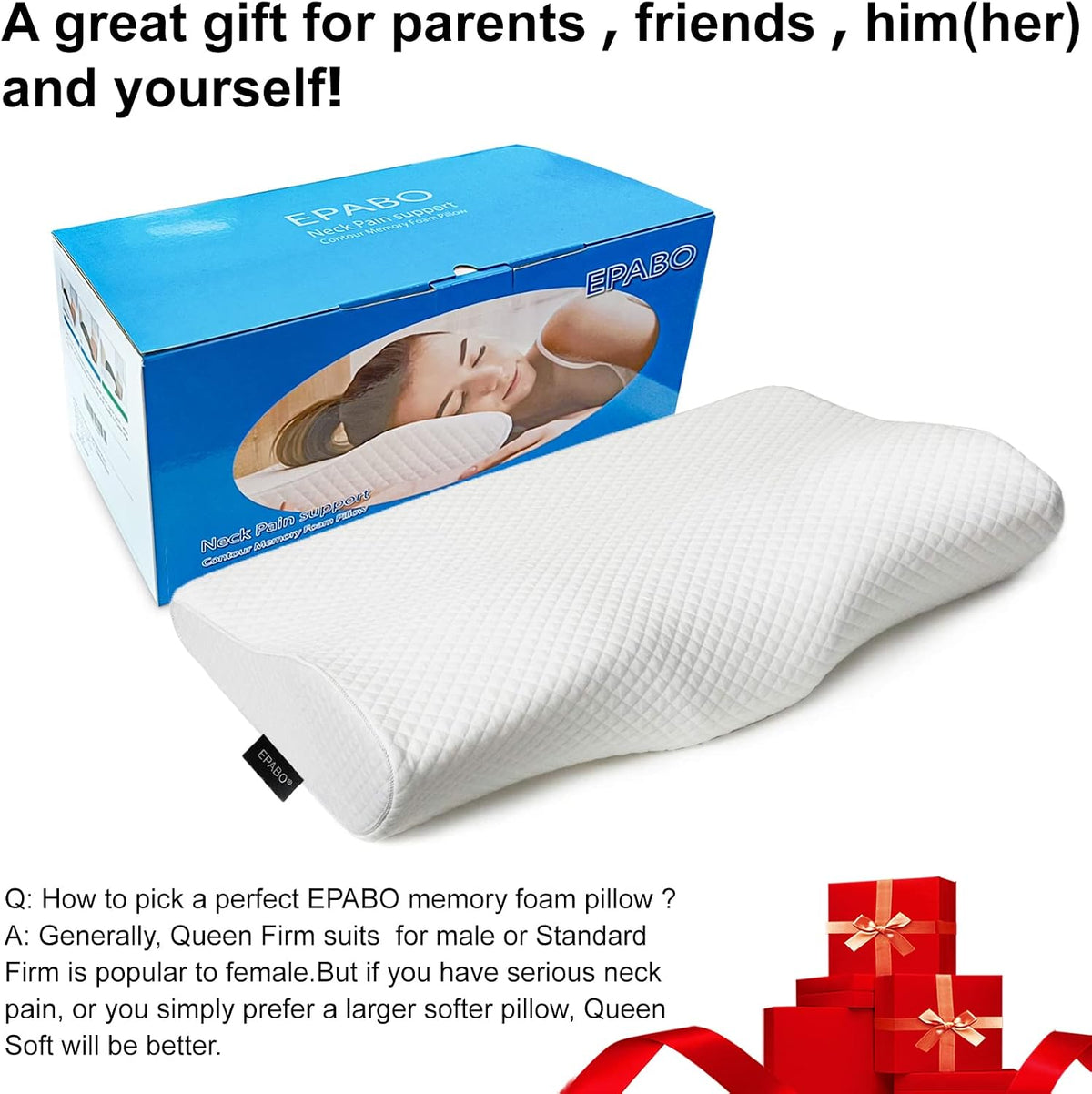 Side Sleeper Contour Memory Foam Pillow encalife