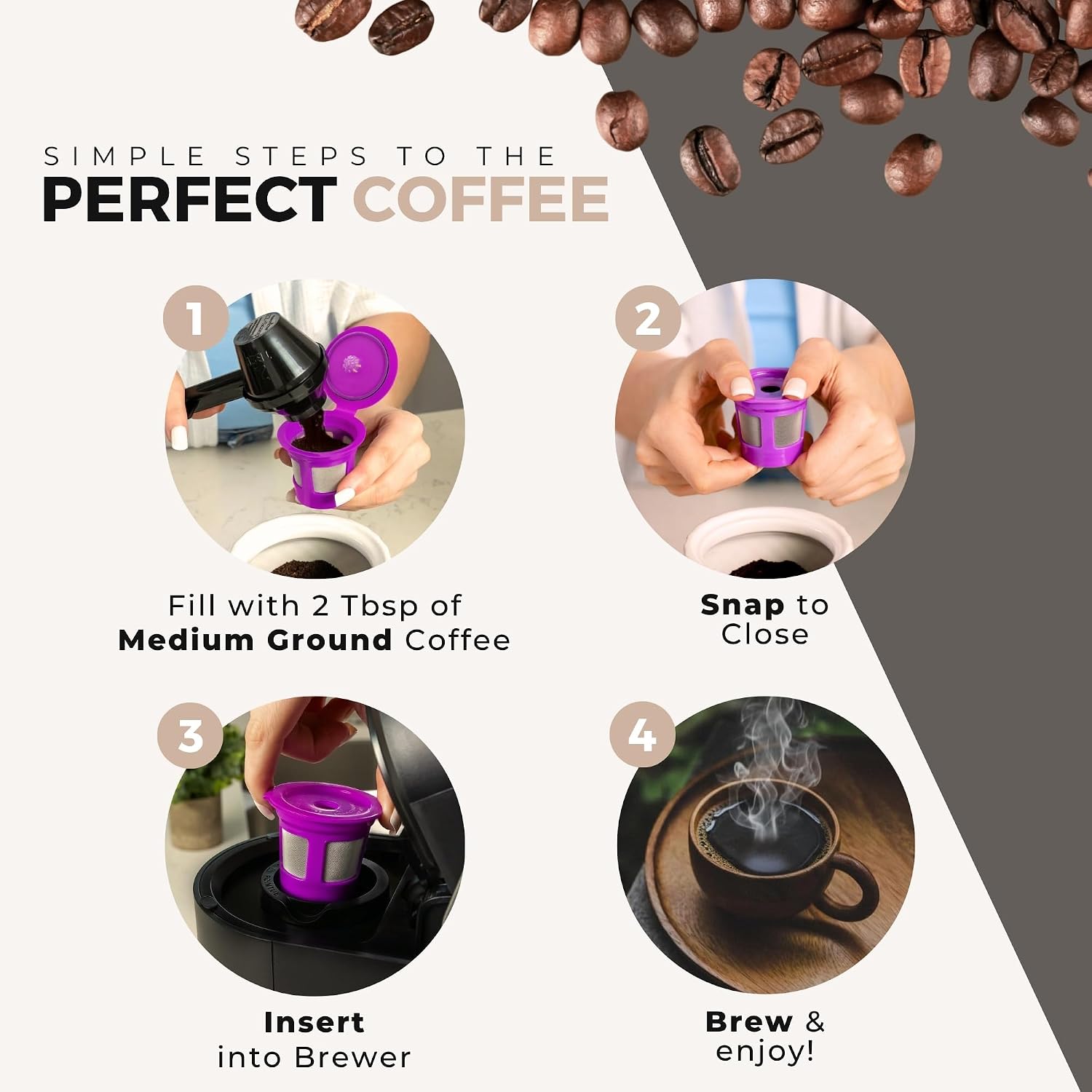 Reusable K-Cup Coffee Filter Pods encalife