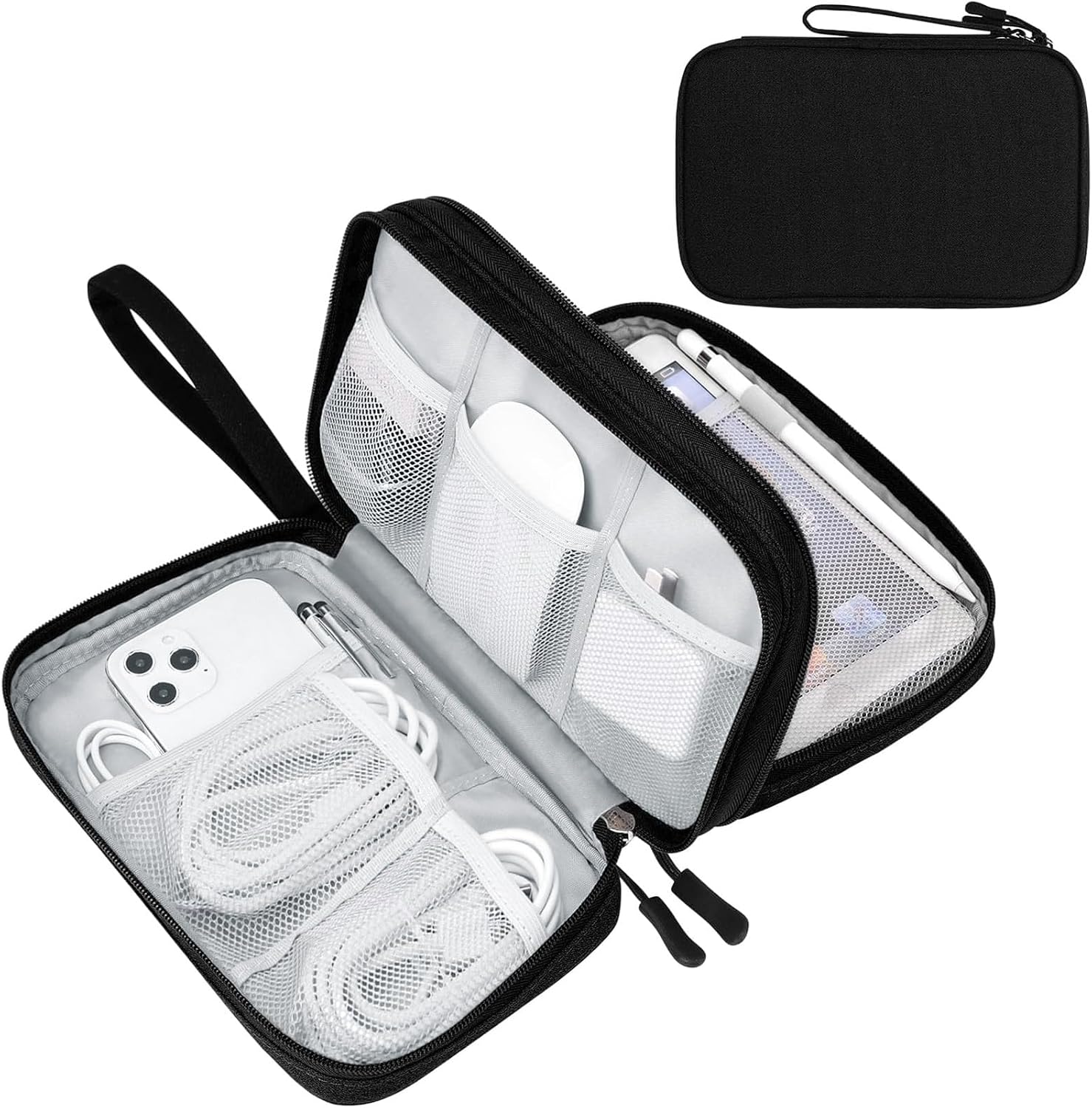 Water-Resistant Travel Tech Organizer for Tangle-Free Essentials encalife