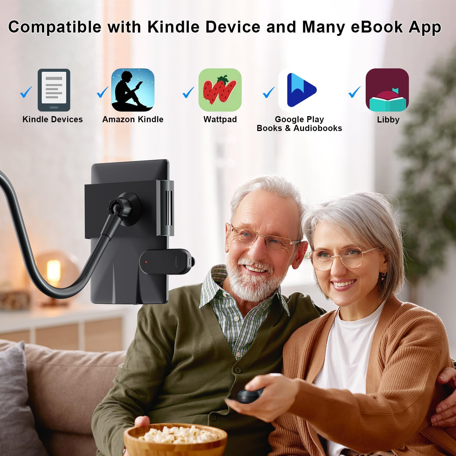 Gooseneck Page Turner Stand for Bedtime Reading encalife