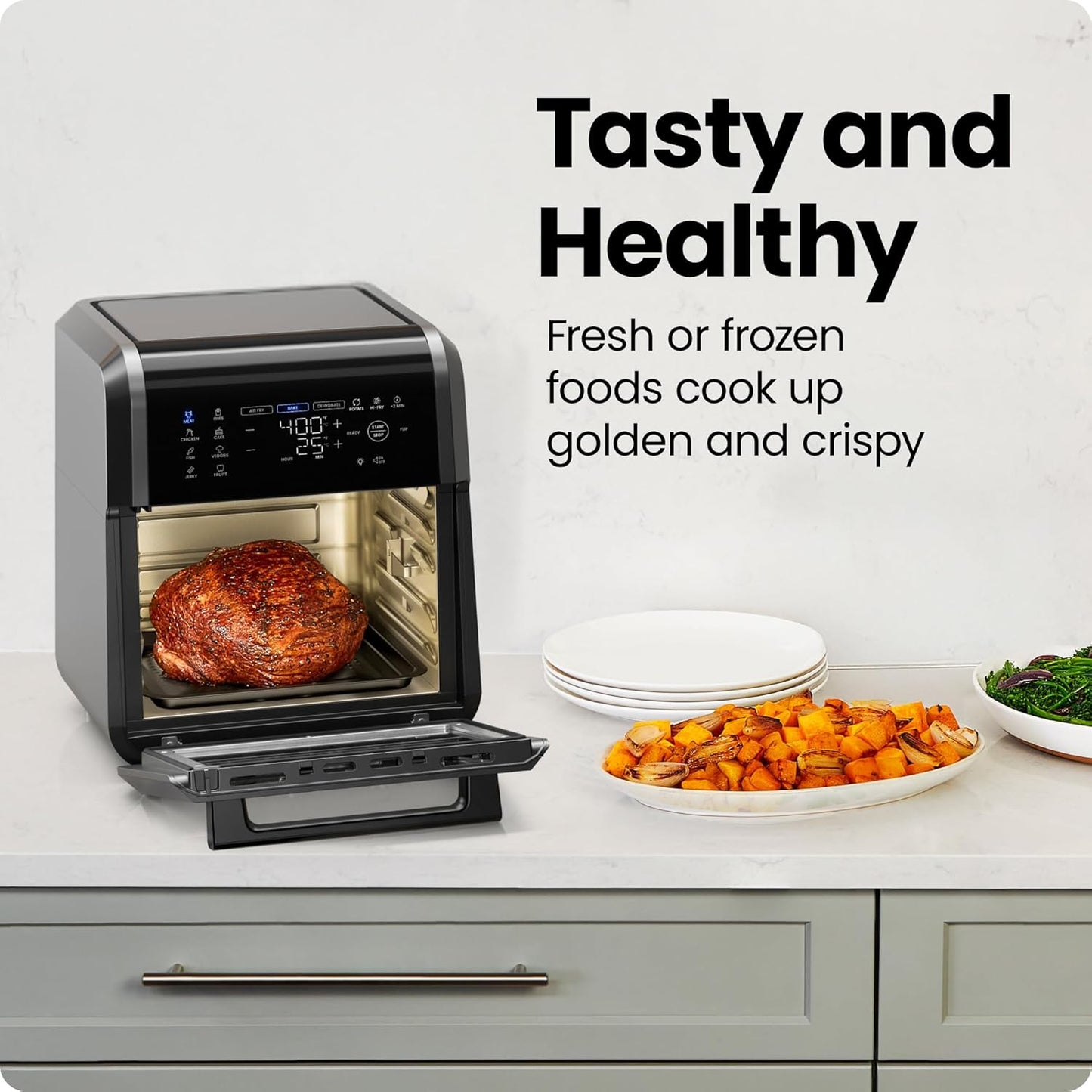 Digital Air Fryer Oven I Rotisserie & 12 Presets encalife