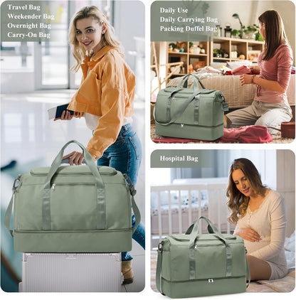 Weekender Bag with Shoe Compartment | Carry on luggage encalife