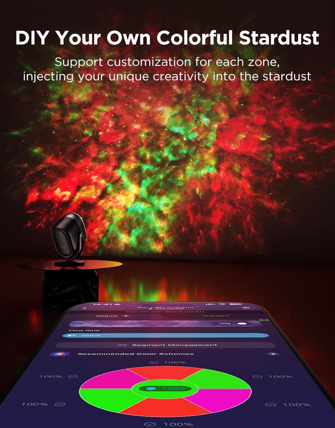 Galaxy Star Projector Lights with Nebula Effects encalife