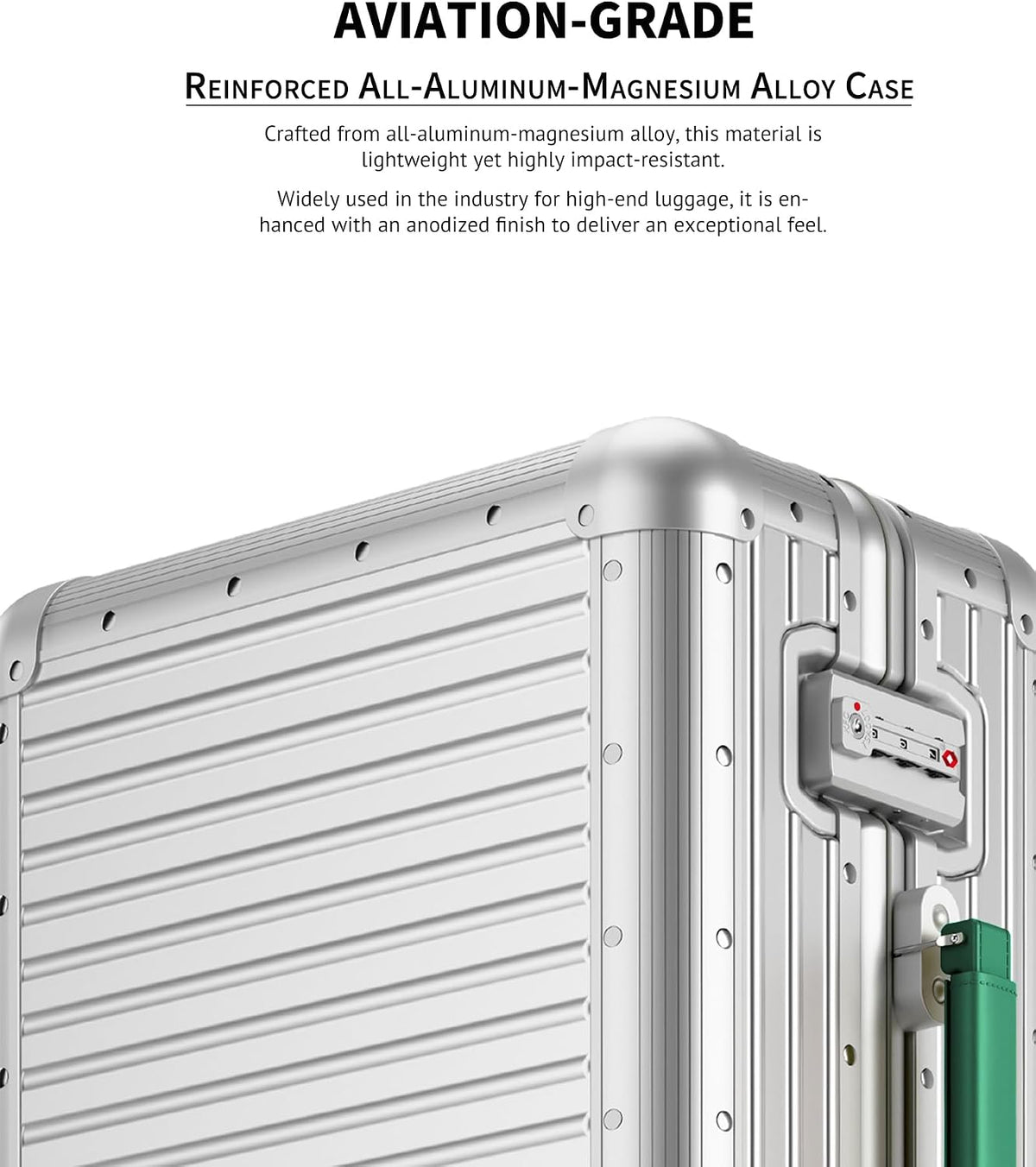 Aluminum Frame Zipperless Carry On Luggage encalife