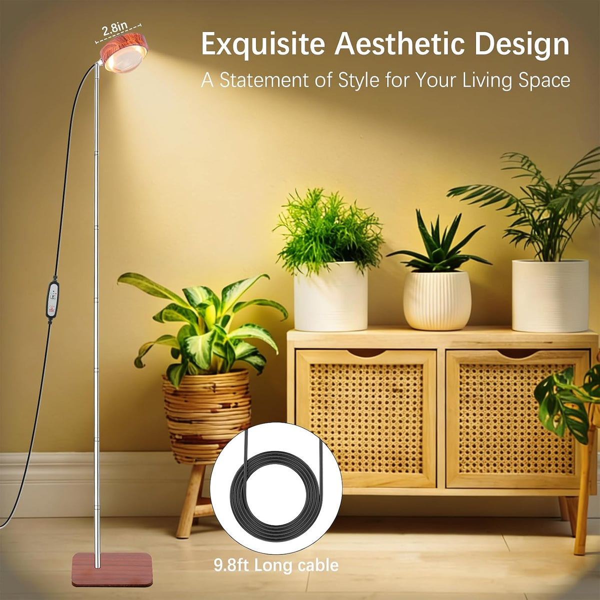 Grow Lights for Indoor Plants | Walnut Floor Lamp encalife