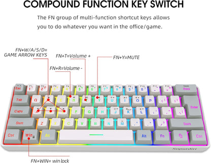 Pro Gaming Keyboard I 60% RGB Wired encalife