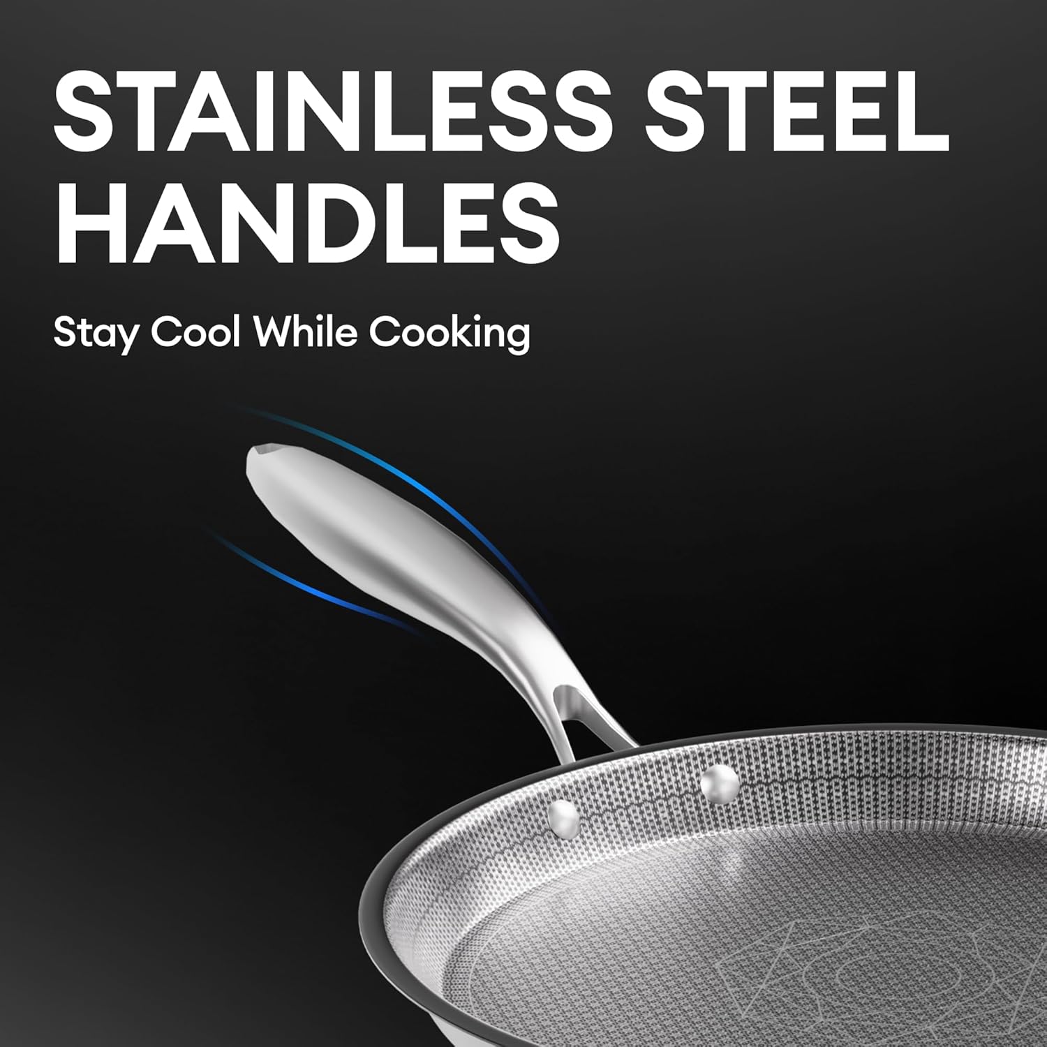 Non-Stick 8-Inch Hybrid Stainless Steel Pan encalife
