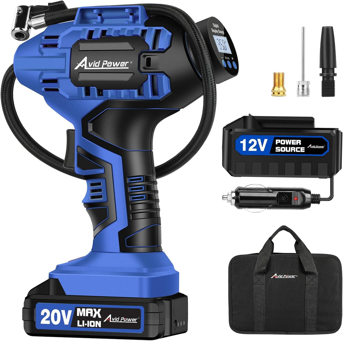AVID POWER Cordless Tire Inflator Dual Power encalife
