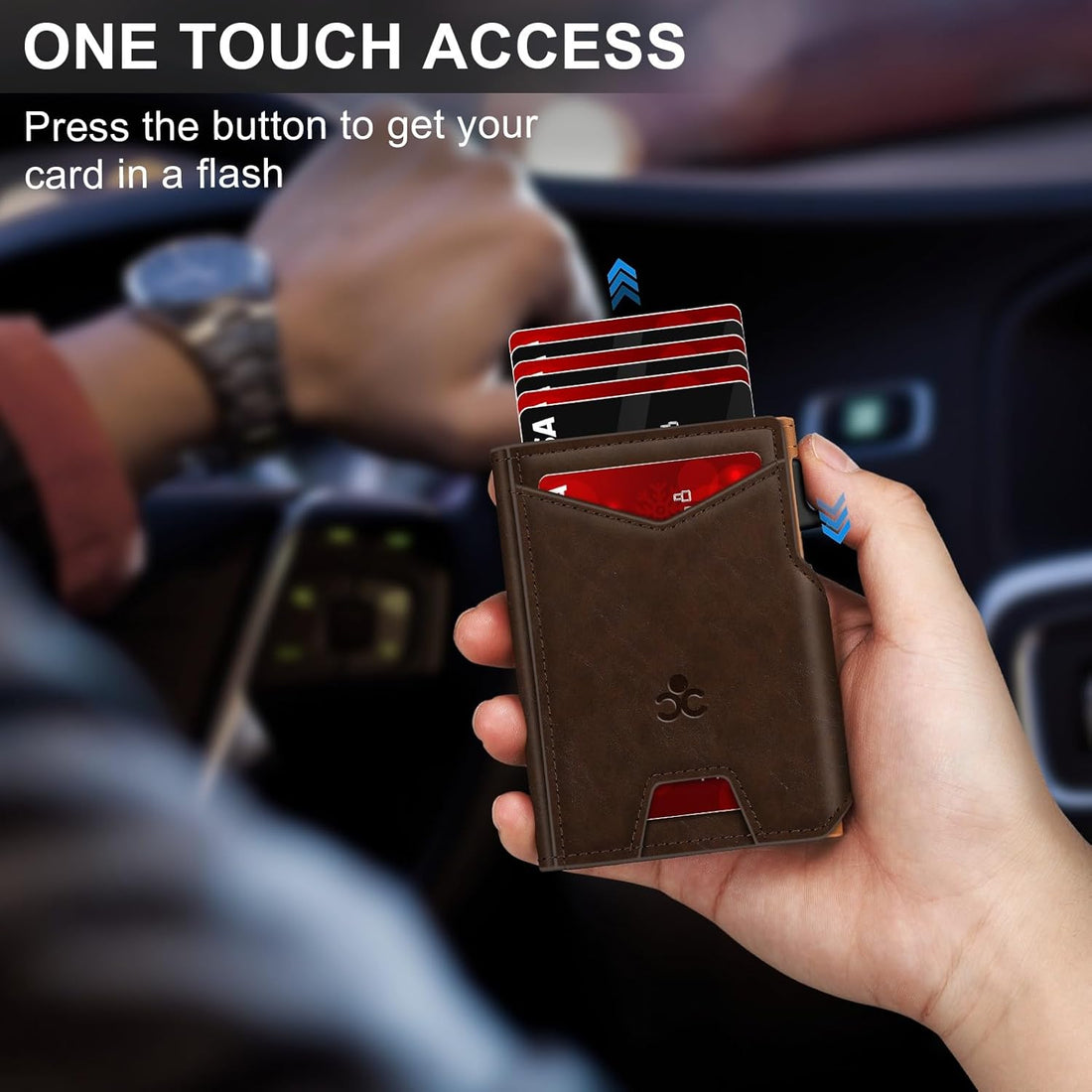 Slim Wallets for Men I Pop-Up Card Holder encalife