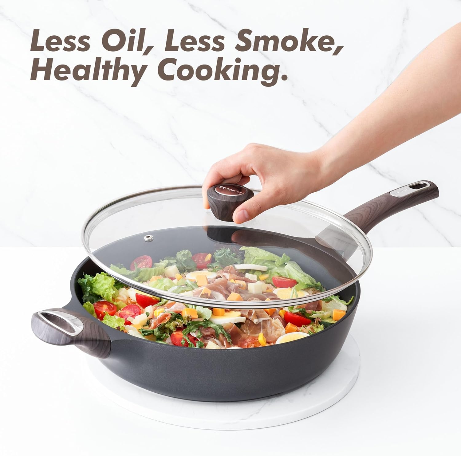 Nonstick Frying Pan I SENSARTE 12 Inch encalife