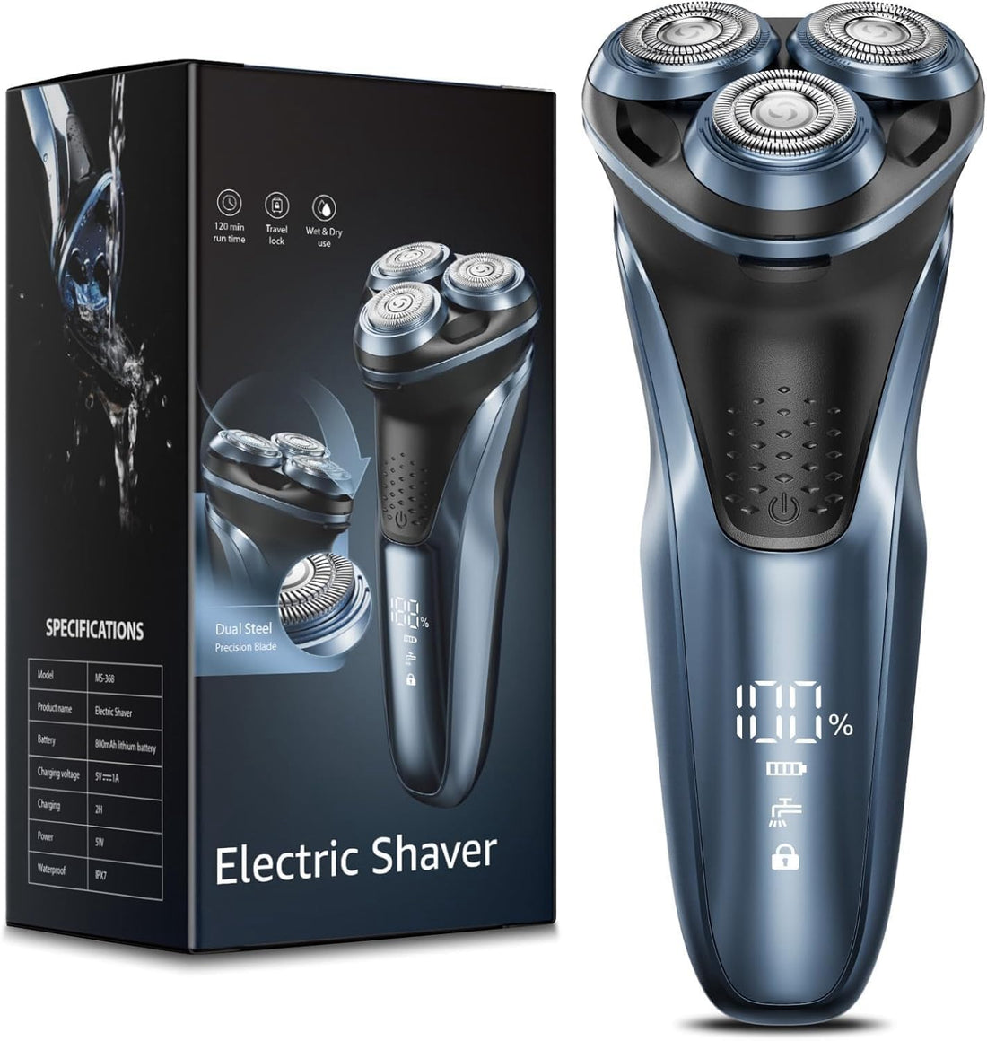 Travel electric razor men 5D waterproof rotary shaver