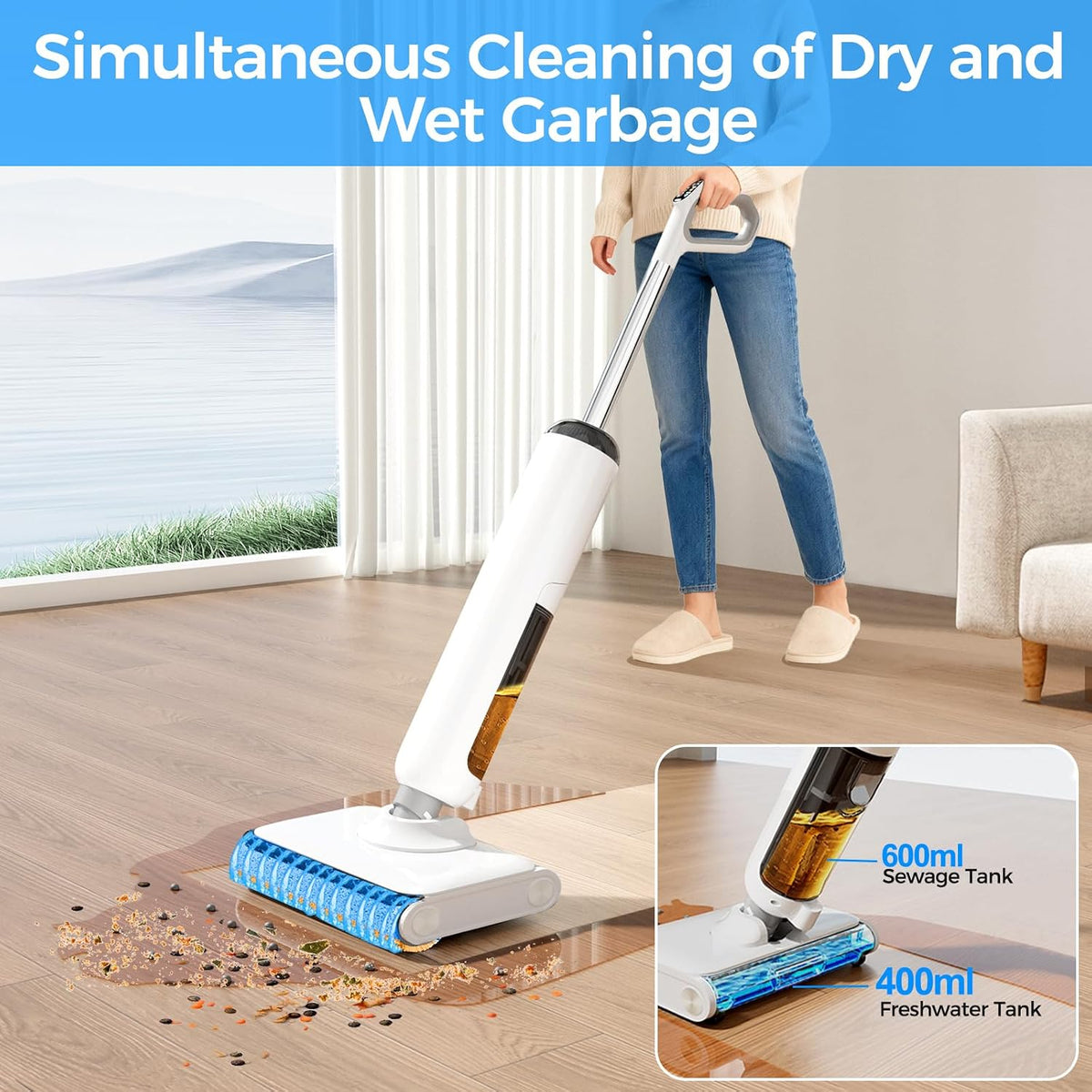 Cordless Wet Dry Vacuum Mop Cleaner encalife