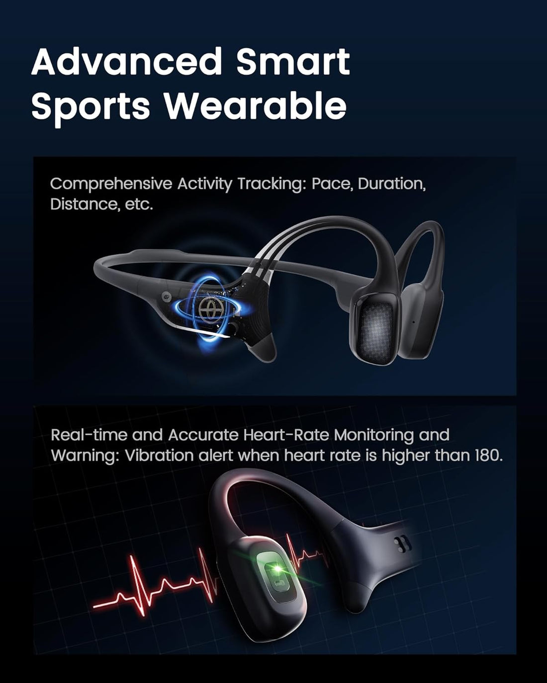 Smart Bluetooth Headphones for Sports Training encalife
