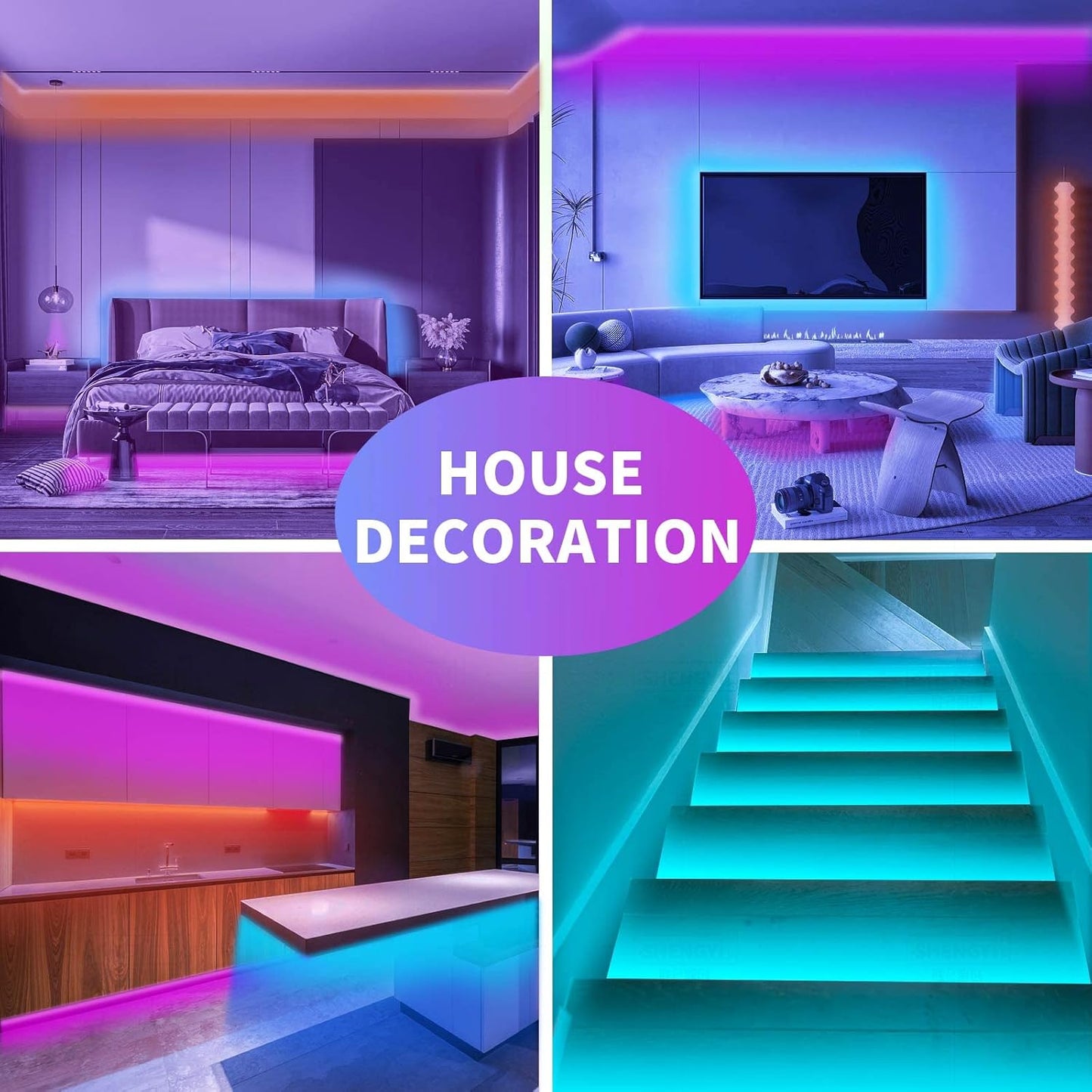 RGB Lighting Strip Lights for Bedroom Decor encalife