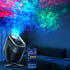Galaxy Star Projector LED lights with 7-zone colorful nebula projection in bedroom, showing immersive stardust effect