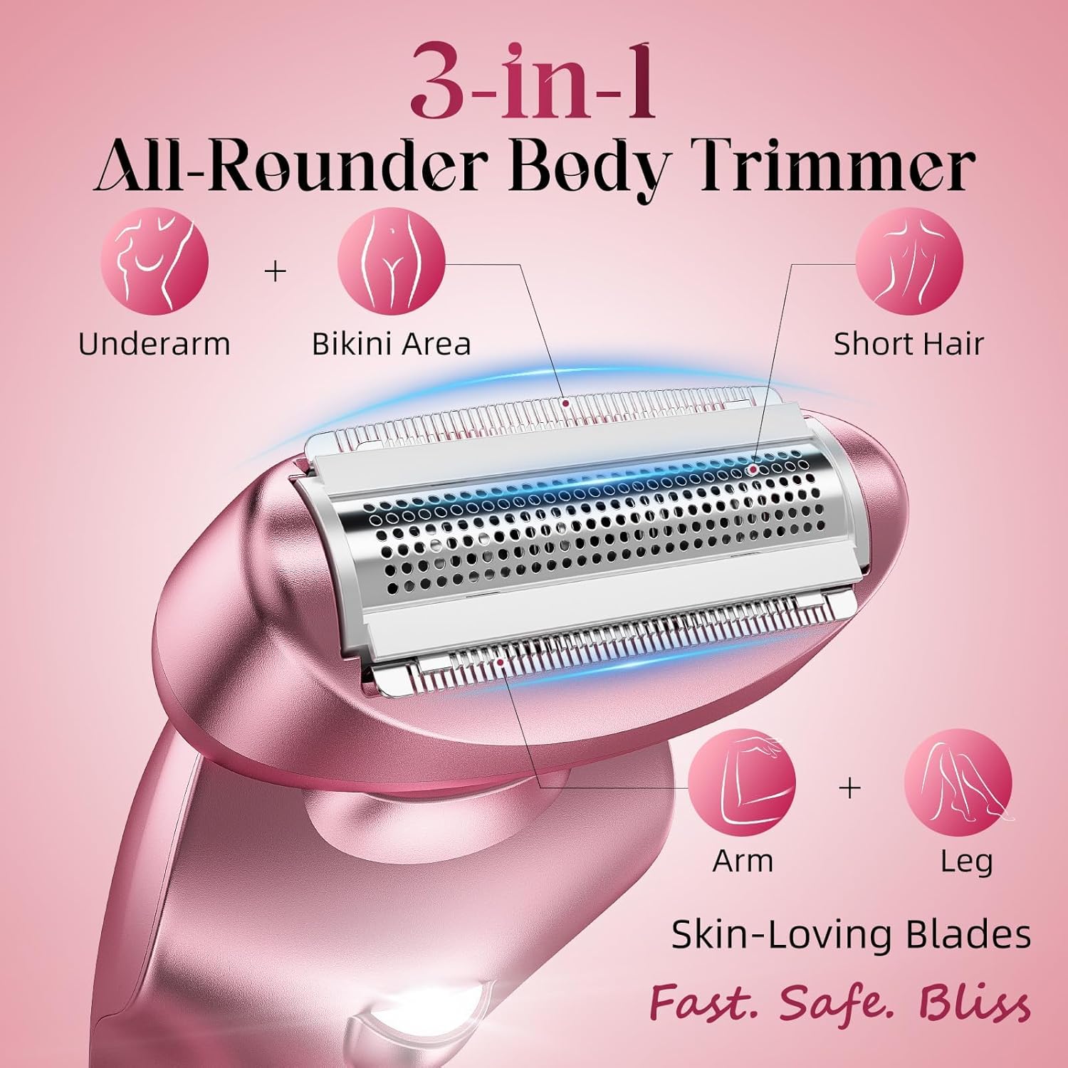 Rategist Electric Razor Women Love I Pink Trimmer encalife