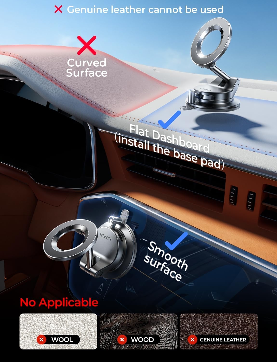 Magnetic MagSafe Car Phone Mount Cooling Grip encalife