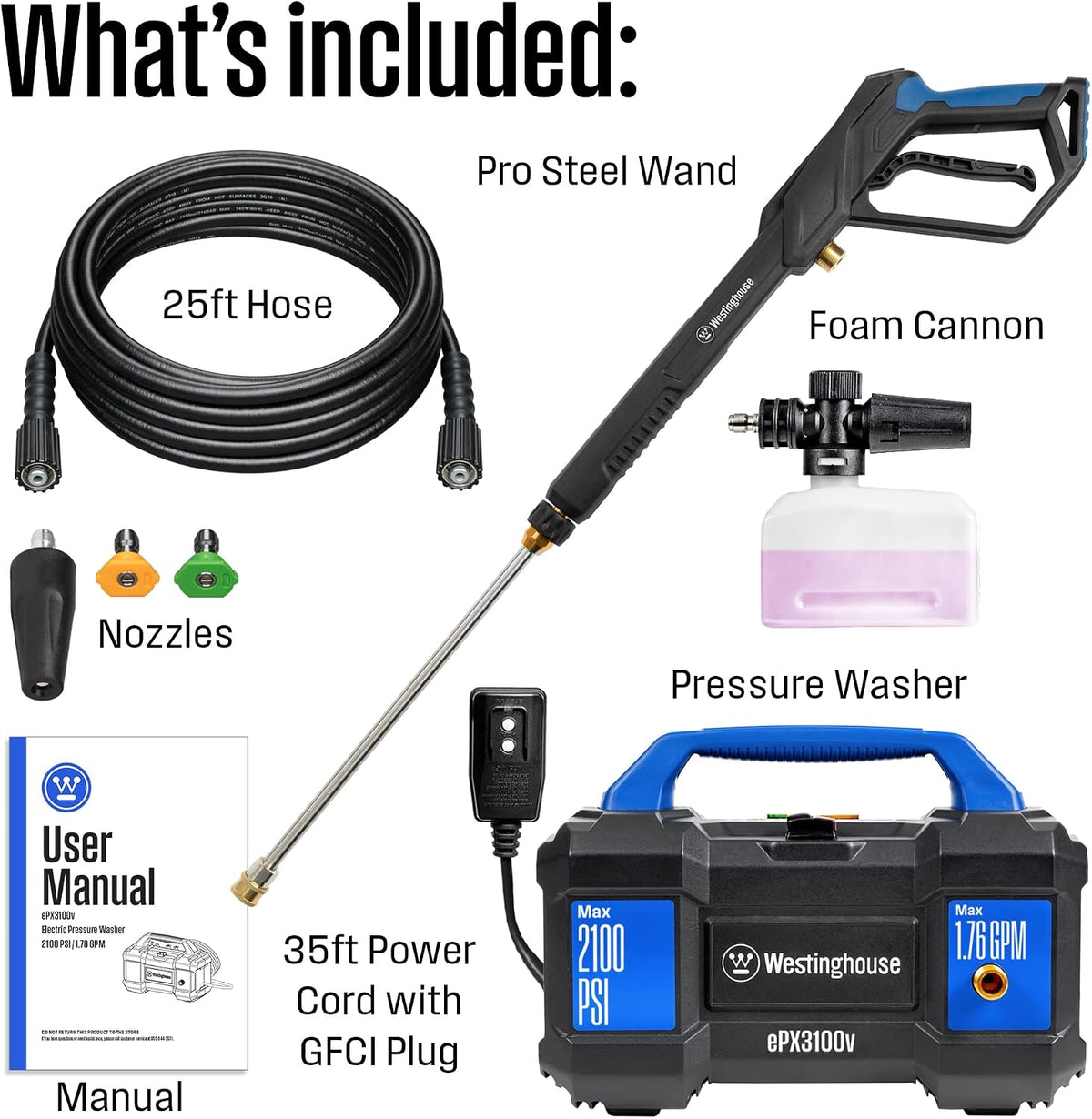 Compact Electric Pressure Washer with Foam Cannon encalife