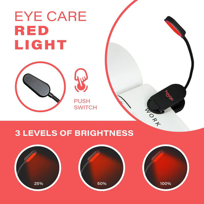 Rechargeable Red Book Reading Light Eye Protection Clip encalife