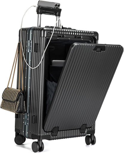 Smart Hardshell Carry-On Luggage with USB encalife