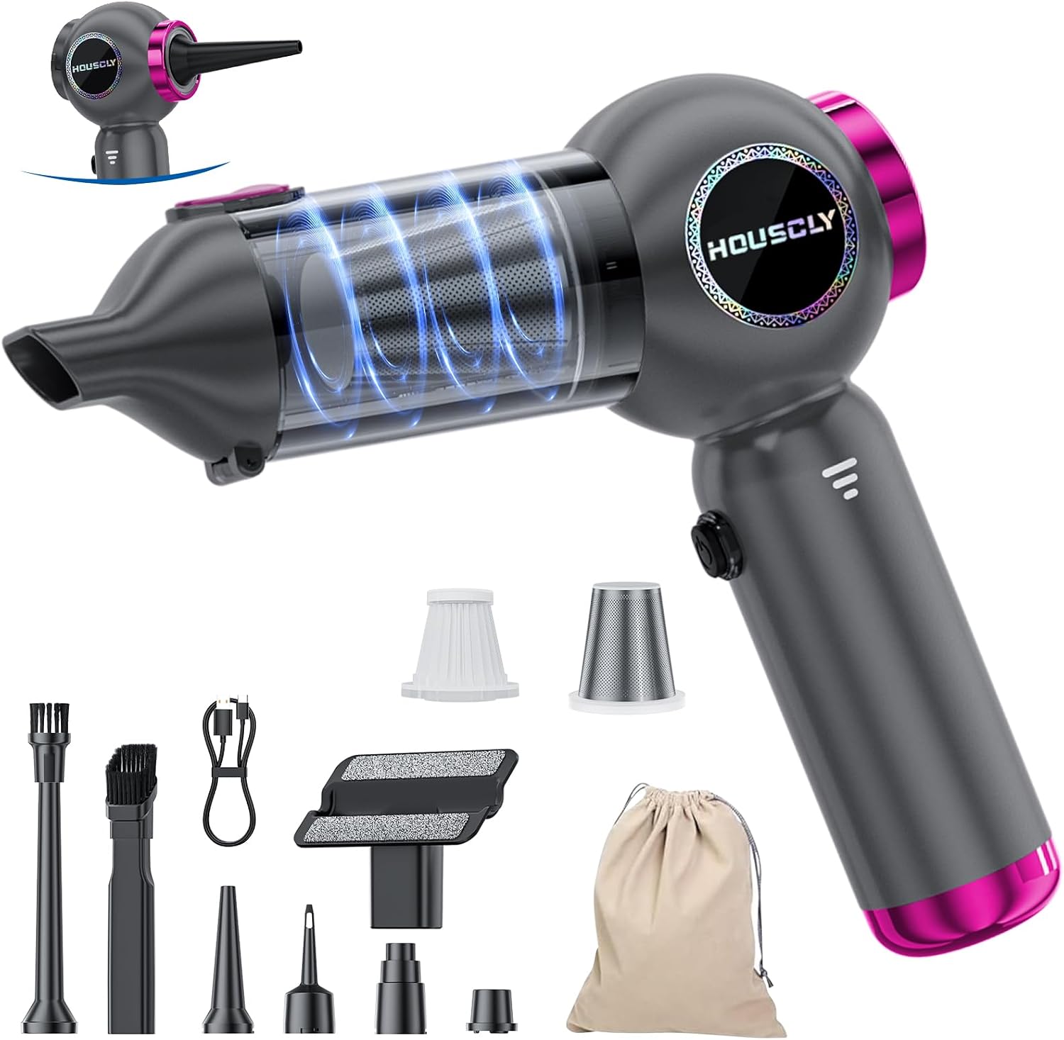 Cordless Mini Car Vacuum Cleaner 20000Pa Powerful Suction encalife