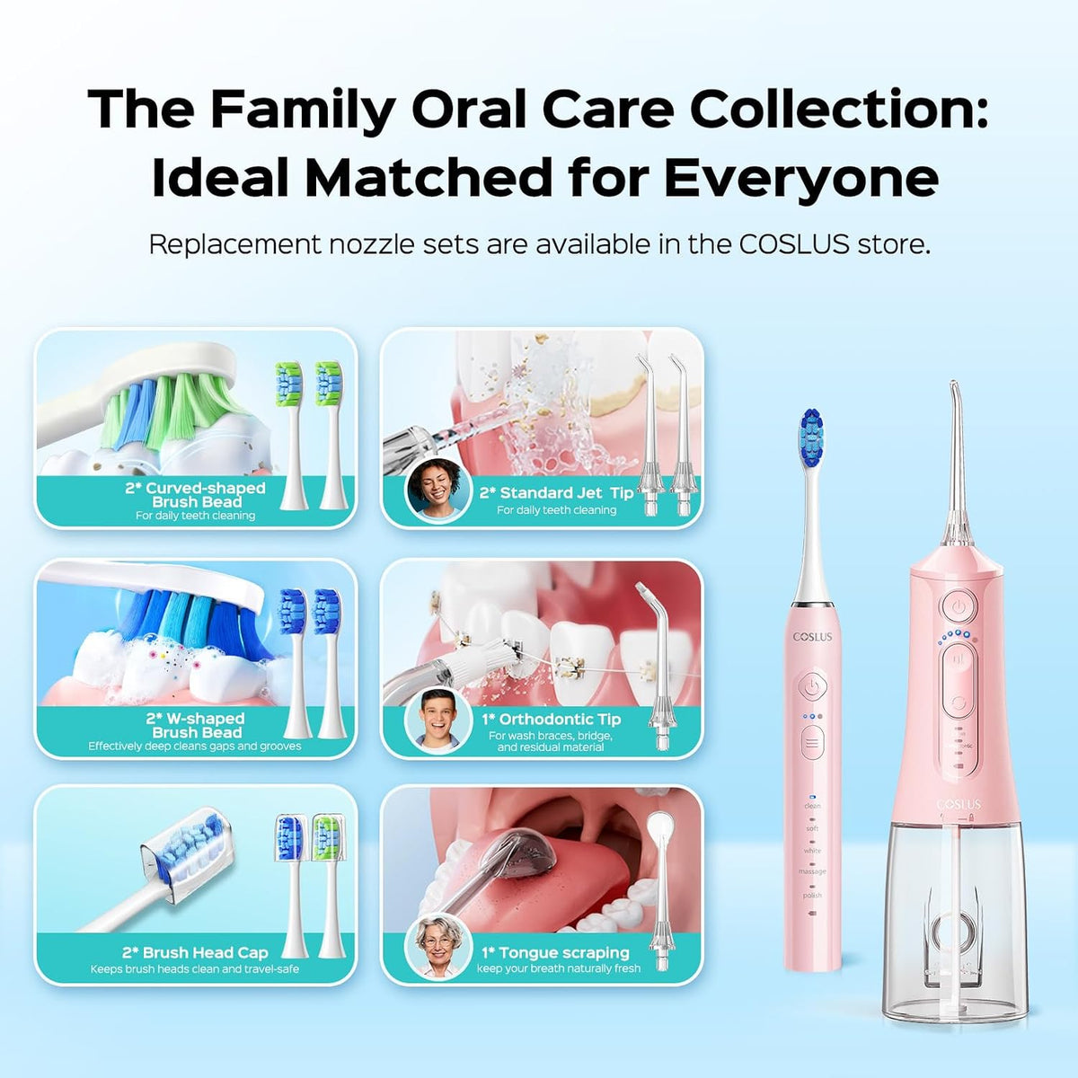 Electric Toothbrush and Water Flosser Combo encalife