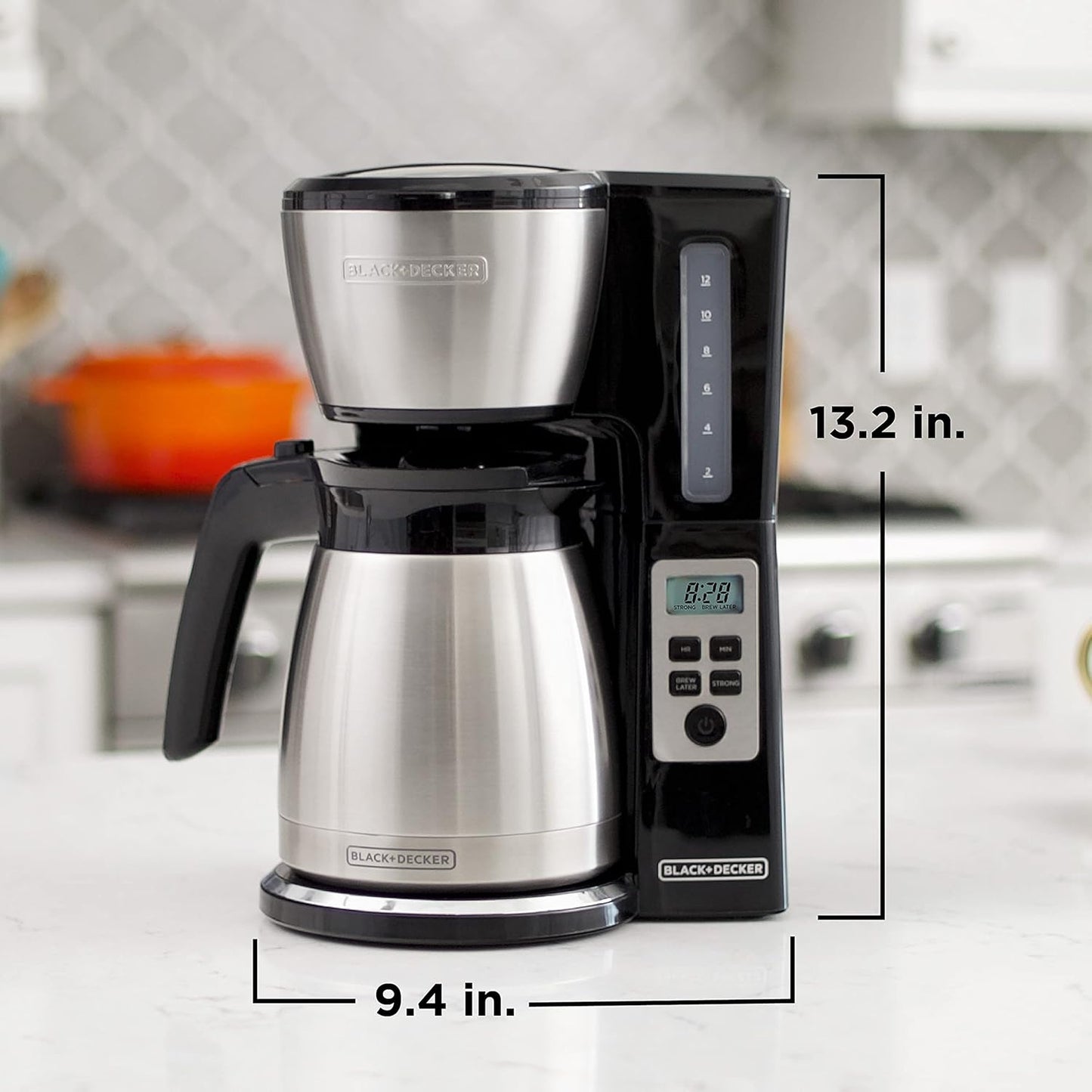 12 Cup Thermal Coffee Maker | Programmable Drip Machine encalife
