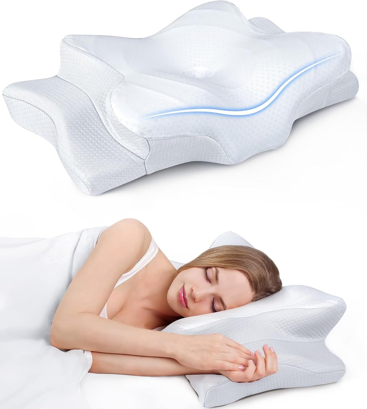 Side Sleeper Cervical Memory Foam Pillow encalife