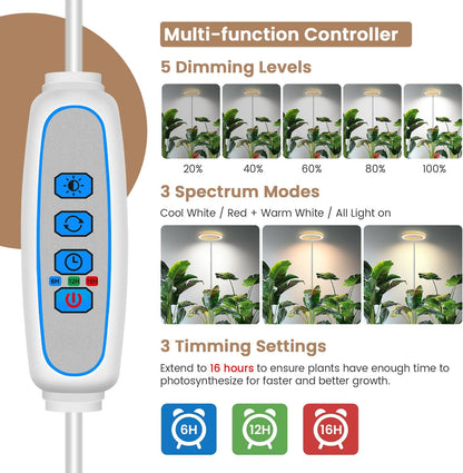Grow Light For Indoor Plants | Woodgrain Full Spectrum encalife