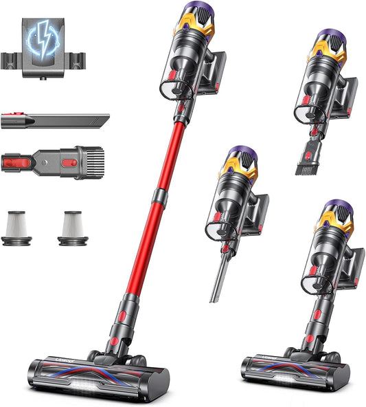 55KPa self standing cordless vacuum cleaner with LED touch screen