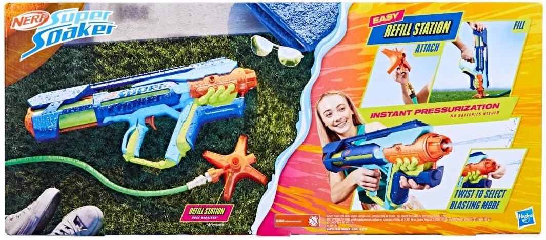 NERF Power Drench XL Water Gun I High-Pressure Blaster encalife