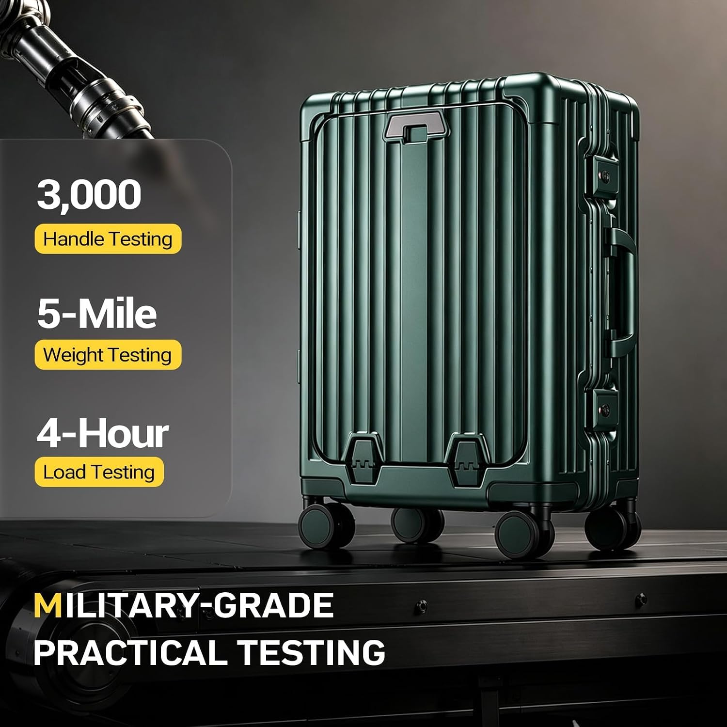 Aluminum Frame Carry On Luggage with USB Charging encalife