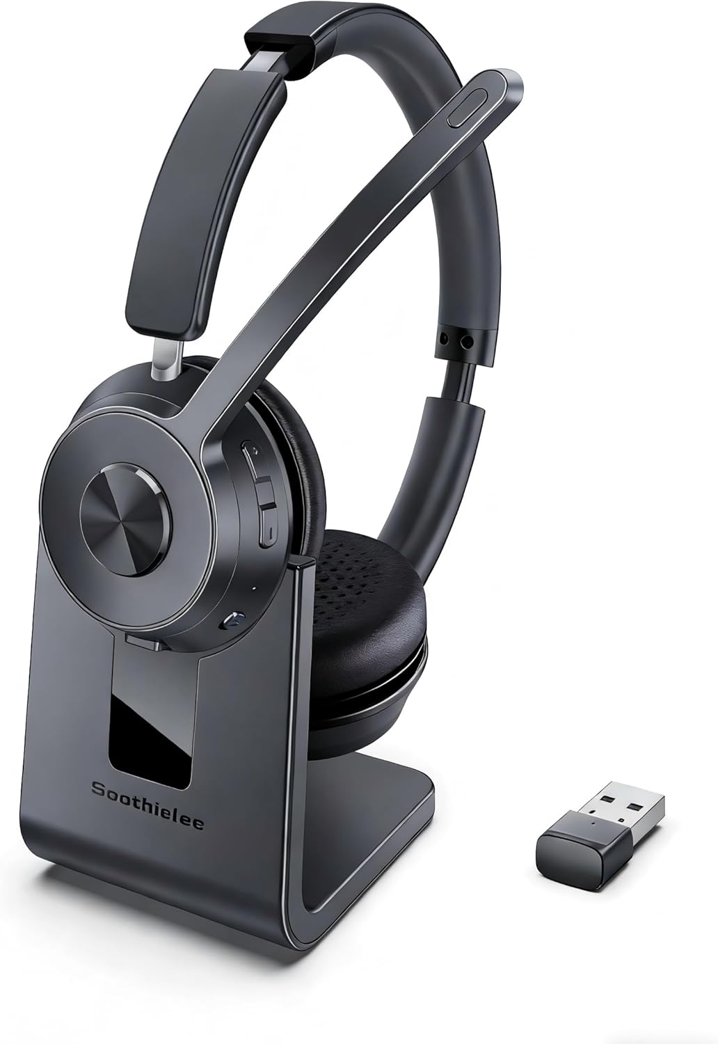 Bluetooth Work Headset Noise-Cancelling Mic USB Dongle encalife