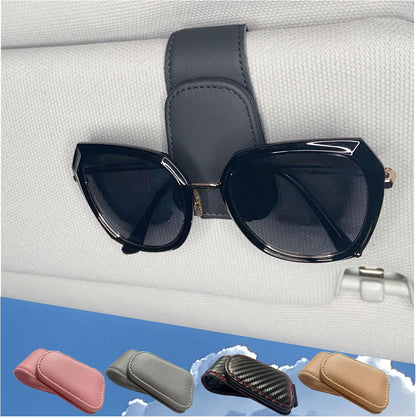 Magnetic Leather Sunglass Holder for Car Visor encalife