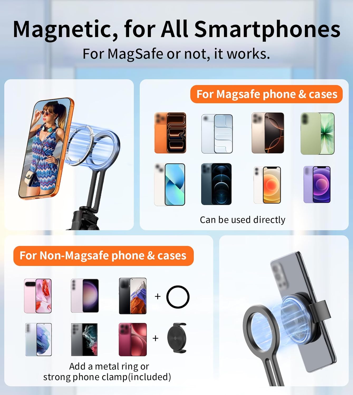 69-Inch Magnetic Phone Tripod With Rechargeable Remote encalife