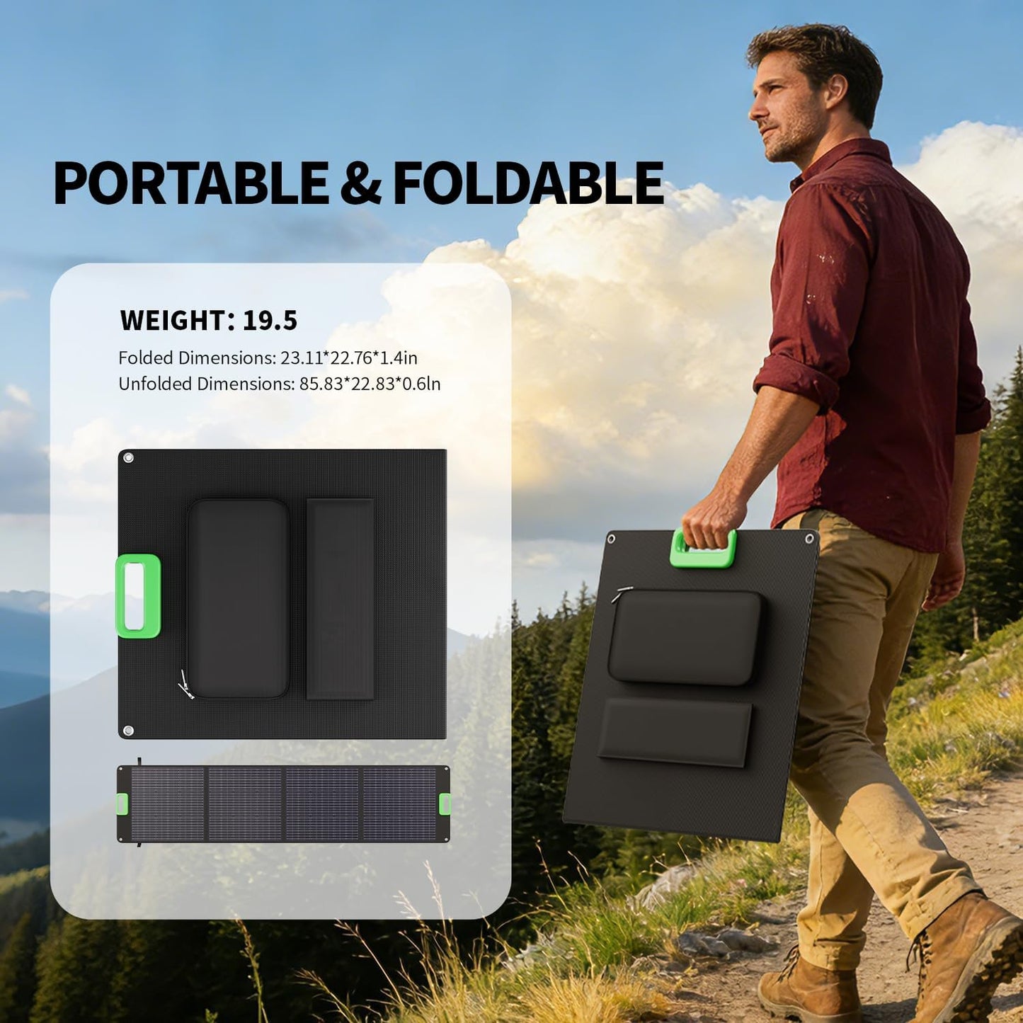 200W Foldable Solar Panel for Camping & RV Power Station encalife