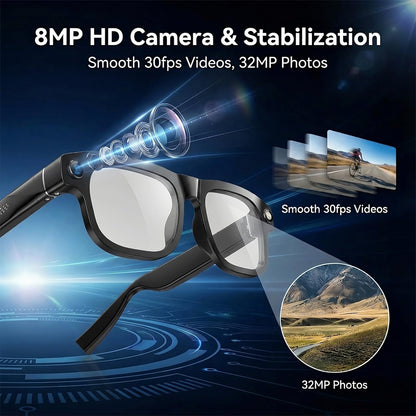 AI Smart Glasses With Camera Bluetooth Audio encalife