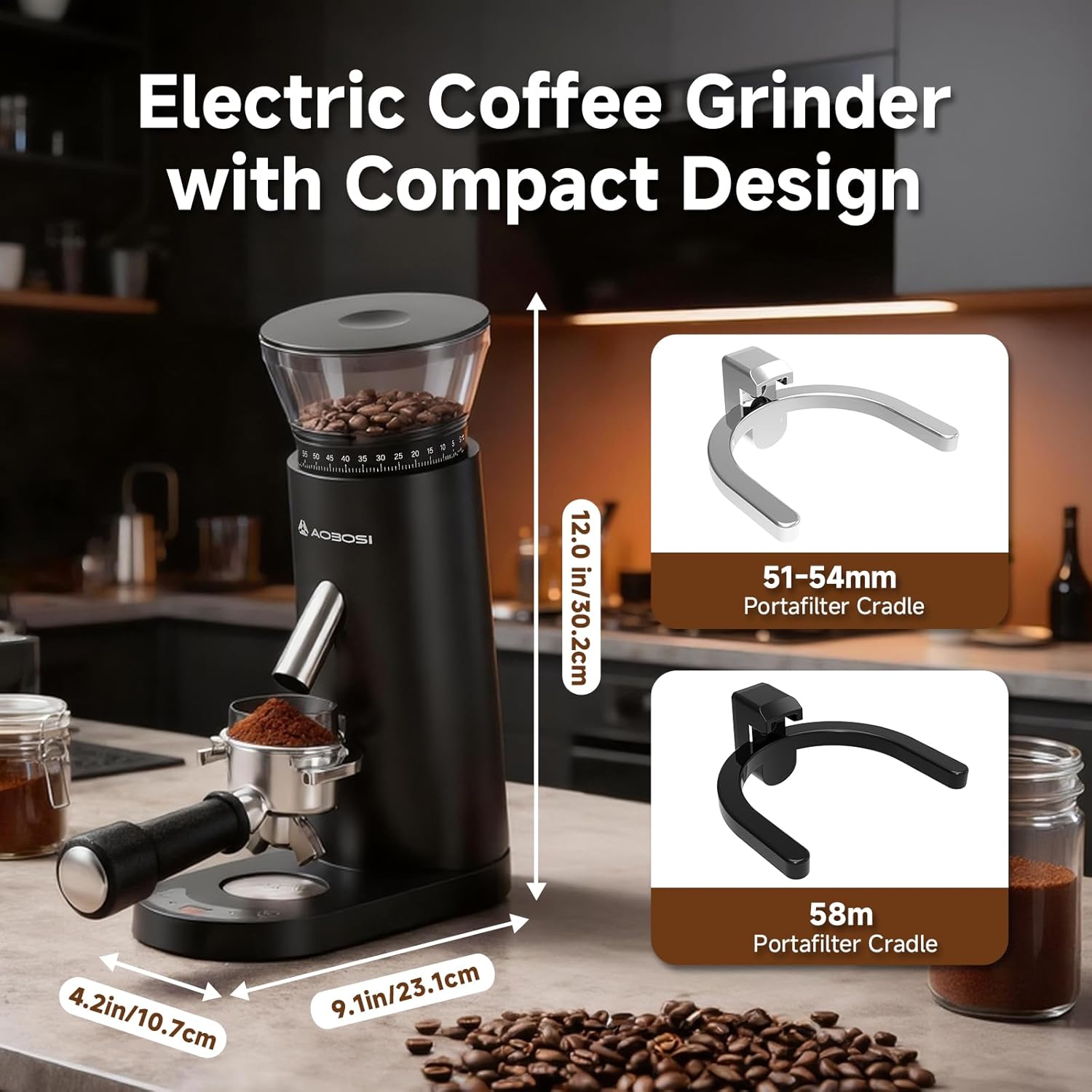Cordless Burr Coffee Grinder – 60 Settings encalife