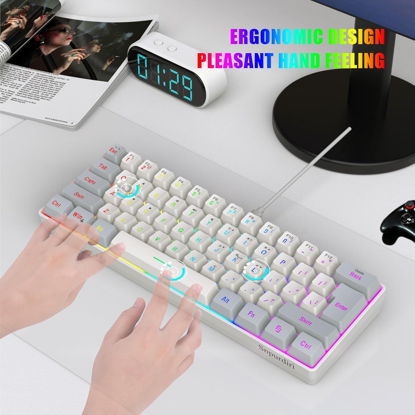 Pro Gaming Keyboard I 60% RGB Wired encalife