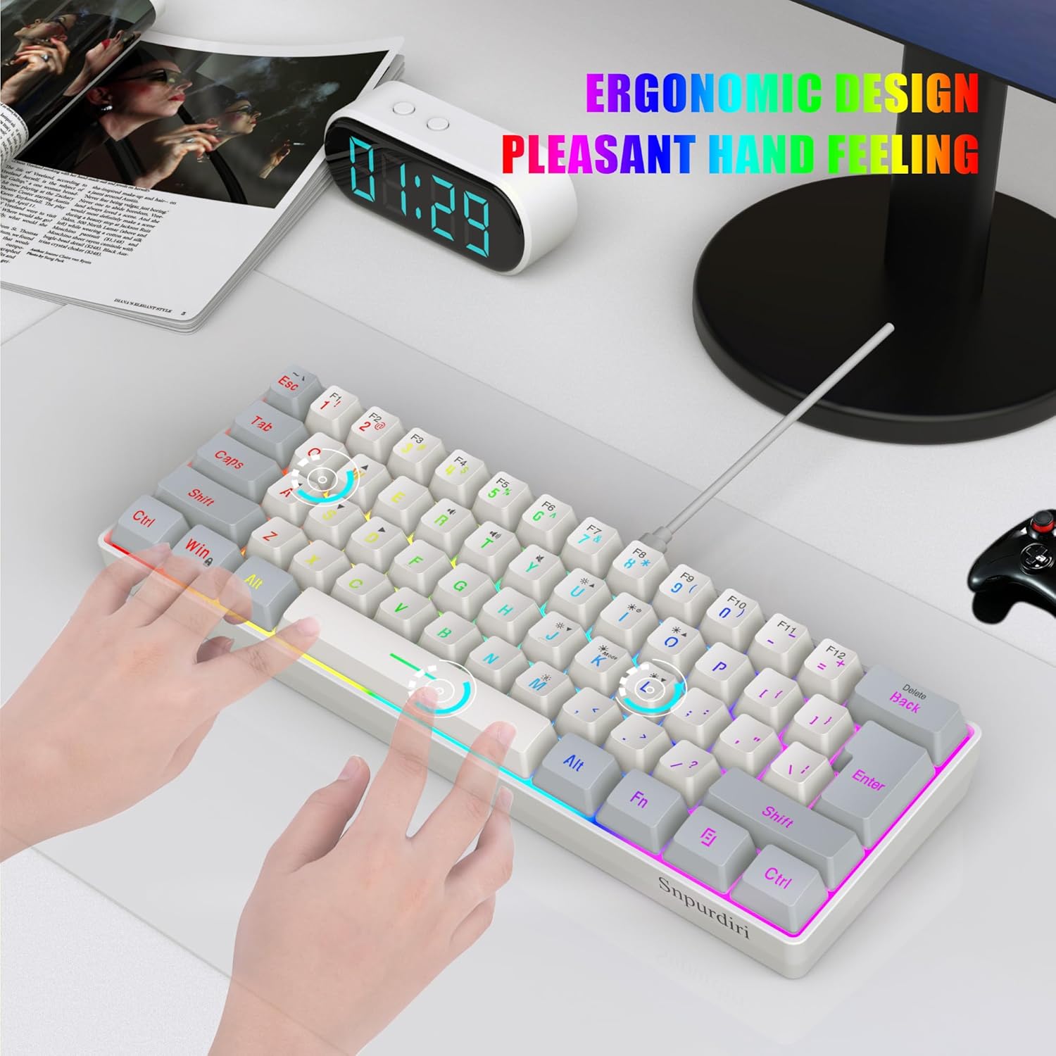 Pro Gaming Keyboard I 60% RGB Wired encalife