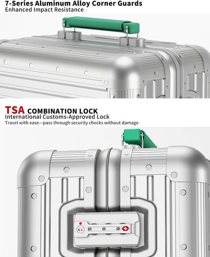 Aluminum Frame Zipperless Carry On Luggage encalife