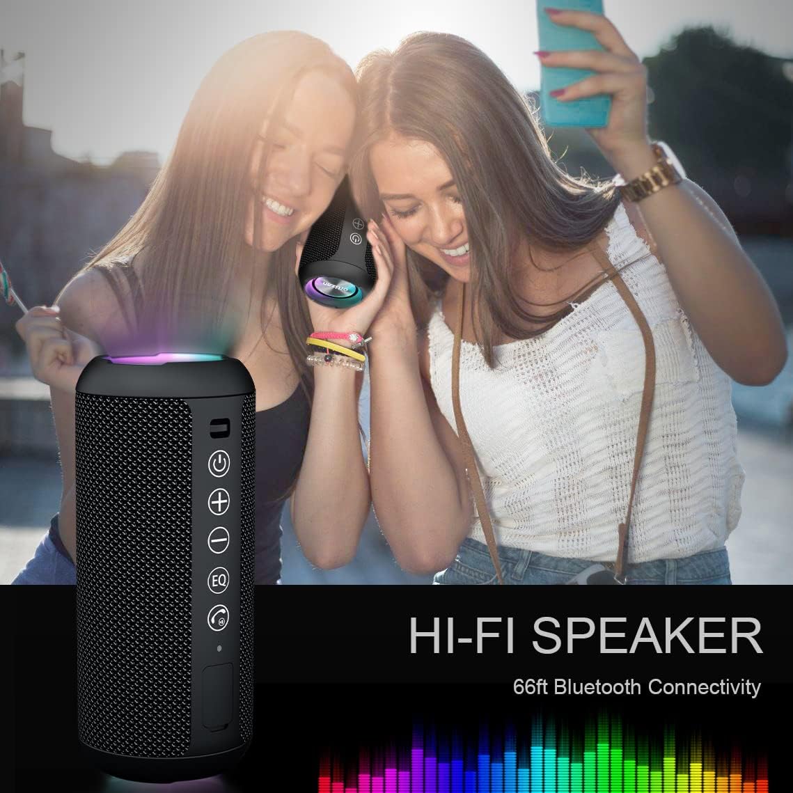 24W Waterproof Bluetooth Speaker With Deep Bass encalife
